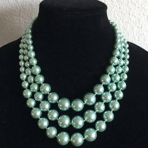 Charter Club Mint Green Triple Faux Pearl Necklace